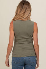 Olive Basic Ribbed Knit Maternity Tank