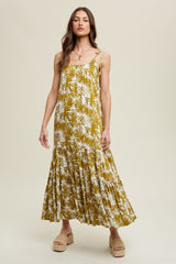 Dark Yellow Printed Maxi Dress