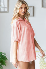 Light Pink Collared Button Down Blouse