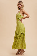 Pistachio Vintage Lace Maxi Dress