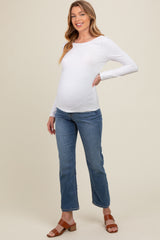 Blue Maternity Slim Straight Ankle Maternity Jeans