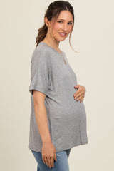 Heather Grey Relaxed Fit Maternity T-Shirt