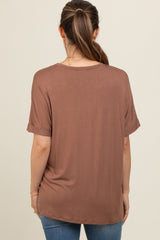 Mocha Relaxed Fit Maternity T-Shirt