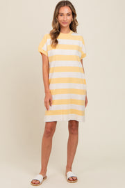 Yellow Wide Stripe Knit Dress