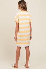 Yellow Wide Stripe Knit Dress