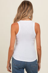 Ivory V-Neck Ribbed Maternity Tank Top