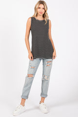 Black Striped Tank Top