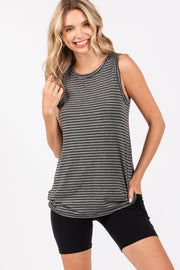 Charcoal Striped Tank Top