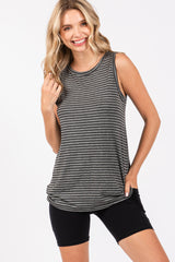 Charcoal Striped Maternity Tank Top