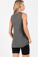 Charcoal Striped Tank Top