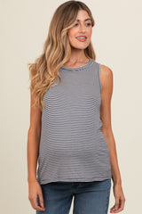 Navy Striped Maternity Tank Top