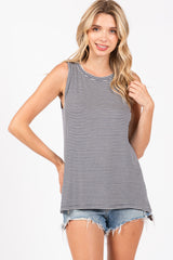 Navy Striped Maternity Tank Top