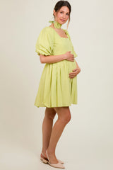 Lime Babydoll Maternity Mini Dress