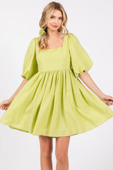 Lime Babydoll Maternity Mini Dress