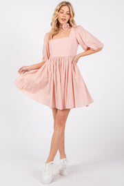 Light Pink Babydoll Mini Dress