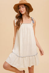 Cream Ruffle Hem Maternity Mini Dress