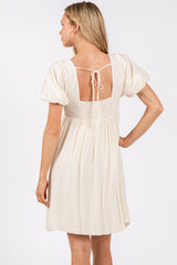 Ivory Eyelet Lace Contrast Babydoll Dress