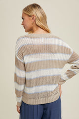 Beige Multi-Striped Sweater