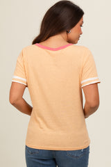 Peach Colorblock Trim Maternity Short Sleeve Tee