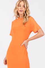 Orange Layered Mesh Maxi Dress