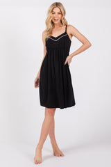 Black Drop Front Maternity Nursing Dress