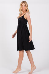 Black Drop Front Nursing Dress