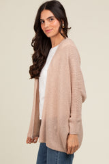 Cream Knit Open Front Cardigan