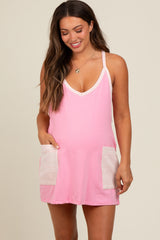 Pink Skort Maternity Racerback Dress