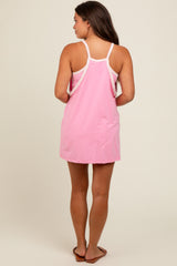 Pink Skort Maternity Racerback Dress