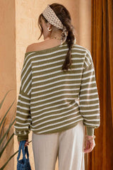 Olive Striped Sweater