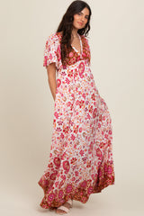 Ivory Mixed Floral Maxi Dress