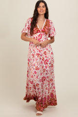 Ivory Mixed Floral Maxi Dress