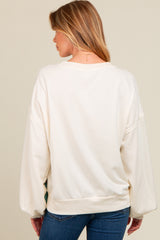 Cream Colorblock Maternity Pullover Top