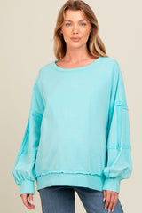 Aqua Raw Hem Detail Maternity Pullover Top