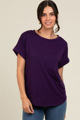 Purple Cuff Sleeve Top