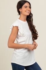 Ivory Double Ruffle Sleeve Top