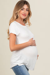 Ivory Basic Short Sleeve Maternity Top