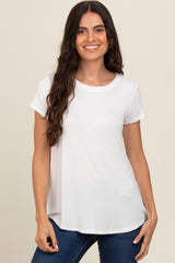 Ivory Basic Short Sleeve Top