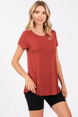 Rust Basic Short Sleeve Top