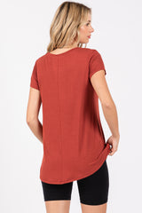 Rust Basic Short Sleeve Top