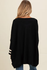 Black Mixed Stripe Dolman Sleeve Maternity Sweater