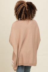 Beige Mixed Stripe Dolman Sleeve Sweater