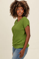 Green Knit Sweater Top