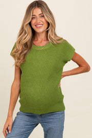 Green Knit Maternity Sweater Top