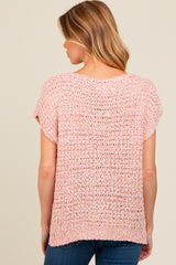 Light Pink V-Neck Sweater Maternity Top