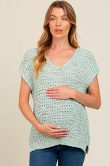 Light Olive V-Neck Sweater Maternity Top