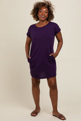 Purple Short Sleeve T-Shirt Dress