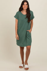 Olive Short Sleeve T-Shirt Dress