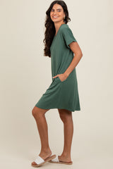 Olive Short Sleeve T-Shirt Dress