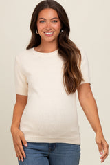 Ivory Short Sleeve Maternity Top